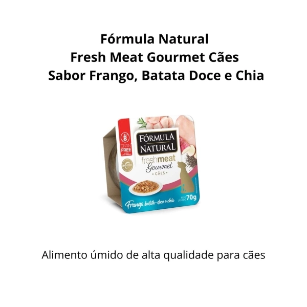 Ração Úmida Fórmula Natural Fresh Meat Gourmet Cães Sabor Frango 70g
