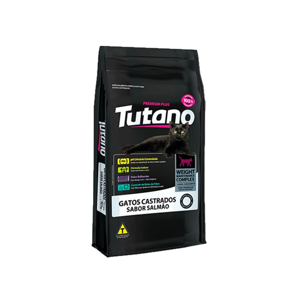 Ração Tutano Gatos Castrados Sabor Salmão 10,1 Kg