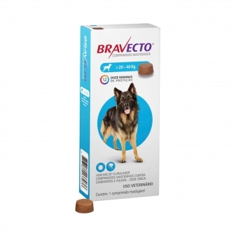 Bravecto Antipulgas e Carrapatos para Cães de 20 a 40kg