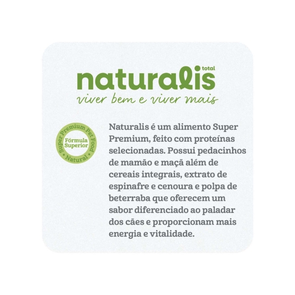 Ração Naturalis Cães Adultos Porte Peq. Peru/Fran