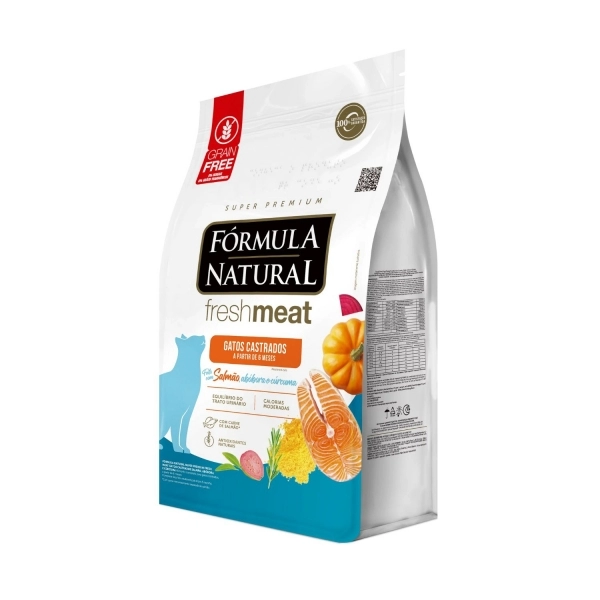 Ração Fórmula Natural Fresh Meat Gatos Castr. Salmão 1 Kg