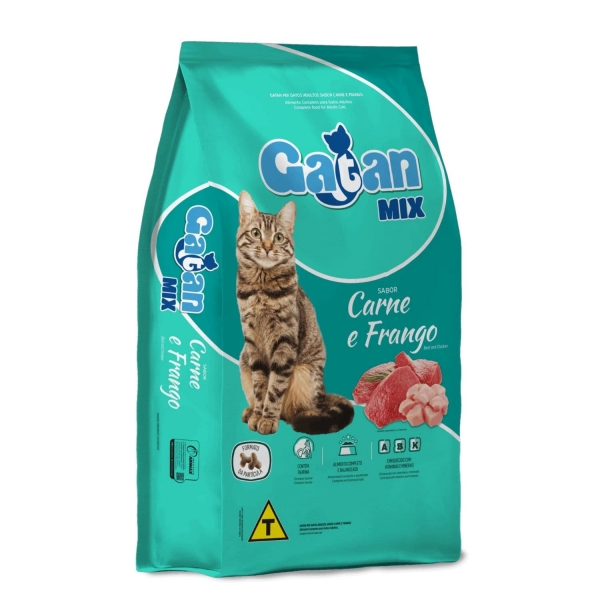 Ração Gatan Mix Gatos Adultos Carne e Frango 20 kg