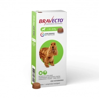 Bravecto Antipulgas e Carrapatos para Cães de 10 a 20kg
