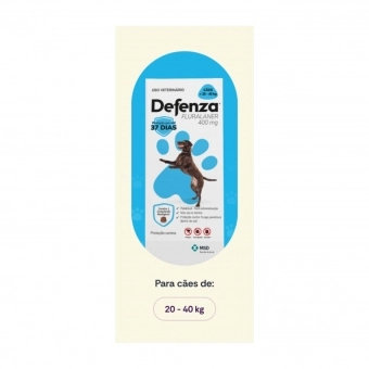 Defenza 400mg Antipulgas e Carrapatos para Cães de 20 a 40kg
