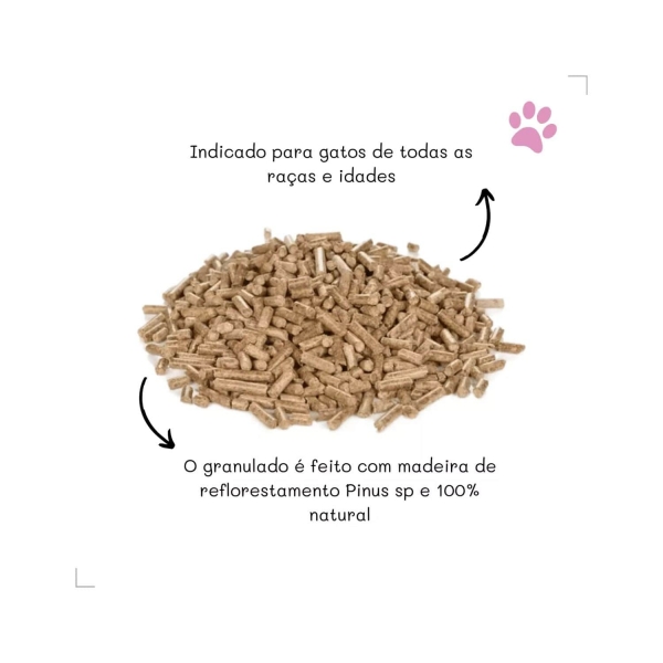 Granulado Higiênico de Madeira Ipet Woods para Gatos