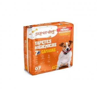 Tapete Higiênico Super Dog 80x60cm para cães com 7 un