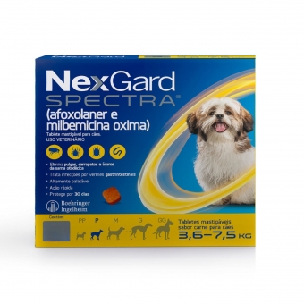 NexGard Spectra Antipulgas/Carrapatos Cães 3,6 a 7,5kg