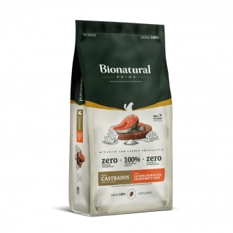 Ração Bionatural Prime Gatos Castrados Sabor Salmão