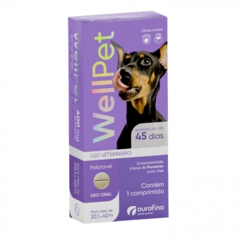 Antipulgas e Carrapatos Wellpet 400mg Cães 20,1 a 40 kg c/1