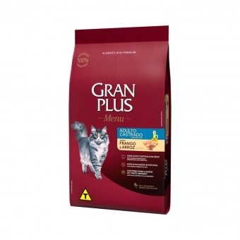 Ração Gran Plus Gatos Castrados Adultos Frango 10,1 Kg