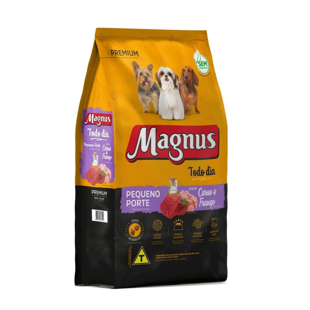 Ração Magnus Todo Dia Cães Adultos Pequeno Porte Sabor Carne 15 Kg