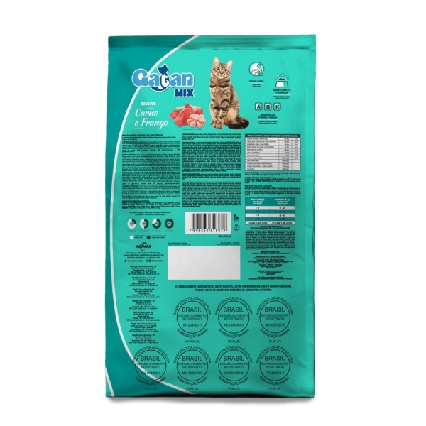 Ração Gatan Mix Gatos Adultos Carne e Frango 20 kg