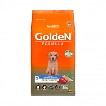 Ração Golden Fórmula Cães Filhotes Sabor Carne e Arroz 15 Kg