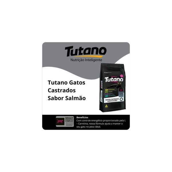 Ração Tutano Gatos Castrados Sabor Salmão 10,1 Kg