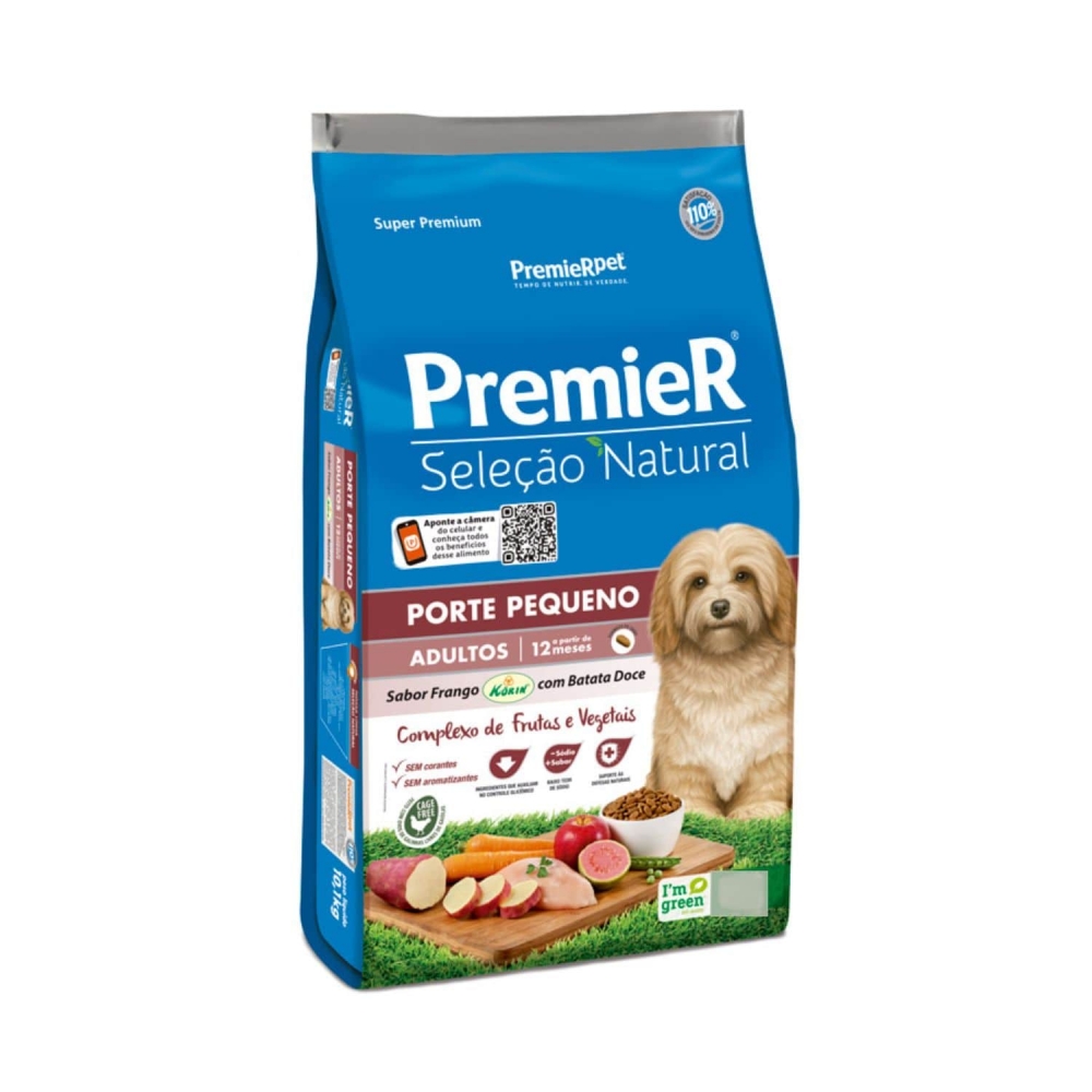 Ração Premier Seleção Natural Adultos Raças Pequenas Frango com Batata Doce