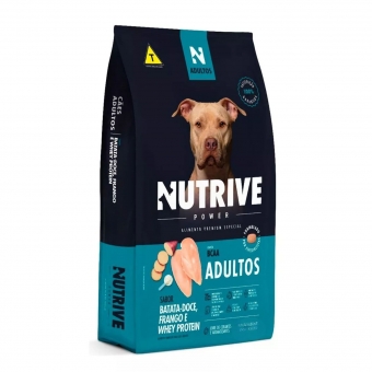 Ração Nutrive Power Cães Adultos 15 Kg Frango, Batata Doce e Whey