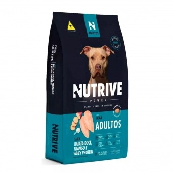 Ração Nutrive Power Cães Adultos 15 Kg Frango, Batata Doce e Whey