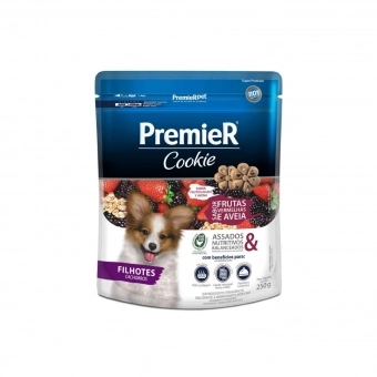 Biscoito Premier Cookie Cães Filhotes Sabor Frutas Vermelhas 250 g
