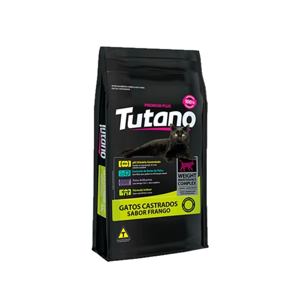 Ração Tutano Gatos Castrados Sabor Frango 10,1 Kg