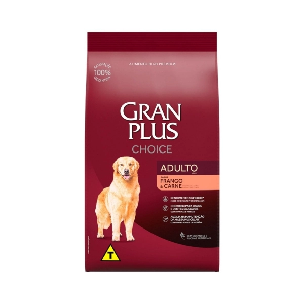 Ração Gran Plus Choice Cães Adultos Sabor Frango e Carne 15 Kg