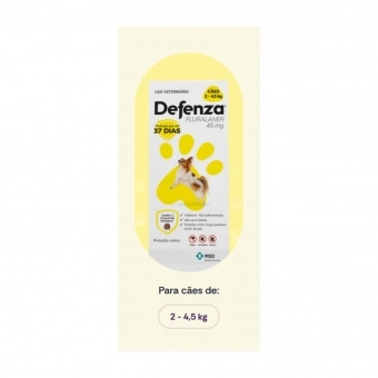 Defenza 45mg Antipulgas e Carrapatos para Cães de 2 a 4,5kg