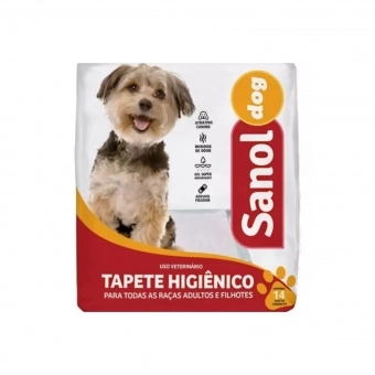 Tapete Higiênico Sanol Dog 60x57cm para cães com 14 un