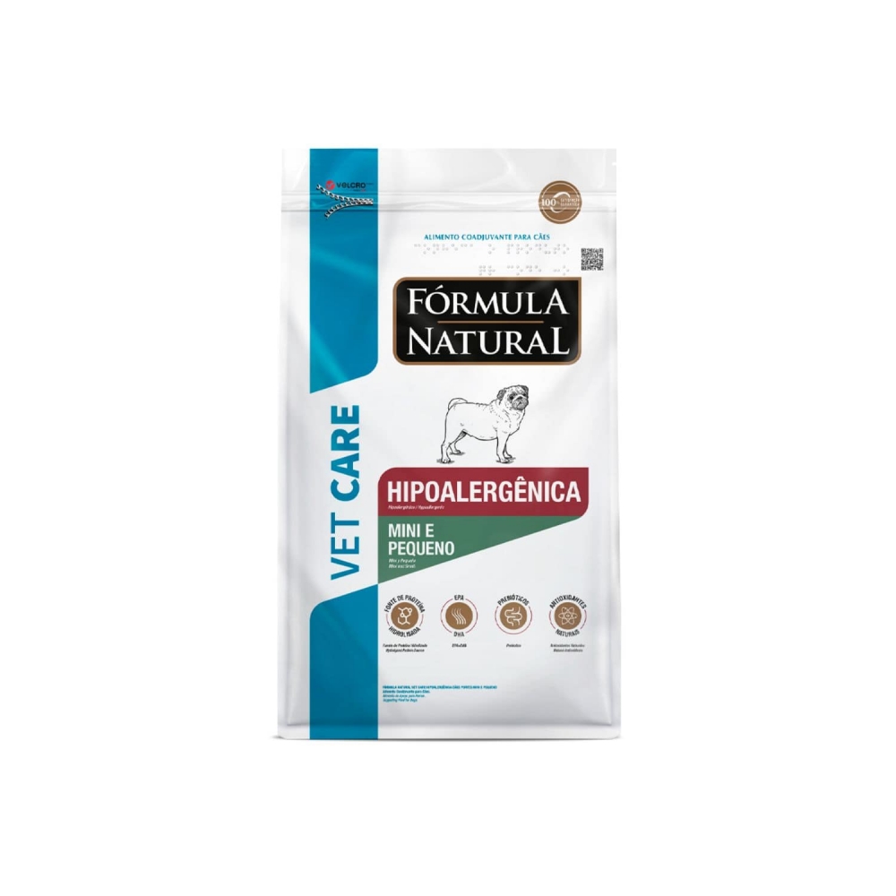 Ração Fórmula Natural Vet Care Hipoalergênica Cães Adultos Mini e Pequeno 2 Kg
