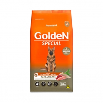 Ração Golden Special Cães Adultos Sabor Frango e Carne 15 Kg