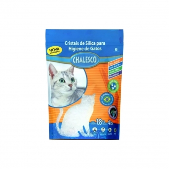 Areia Higiênica Chalesco com Cristais de Sílica para Gatos 1,8 Kg