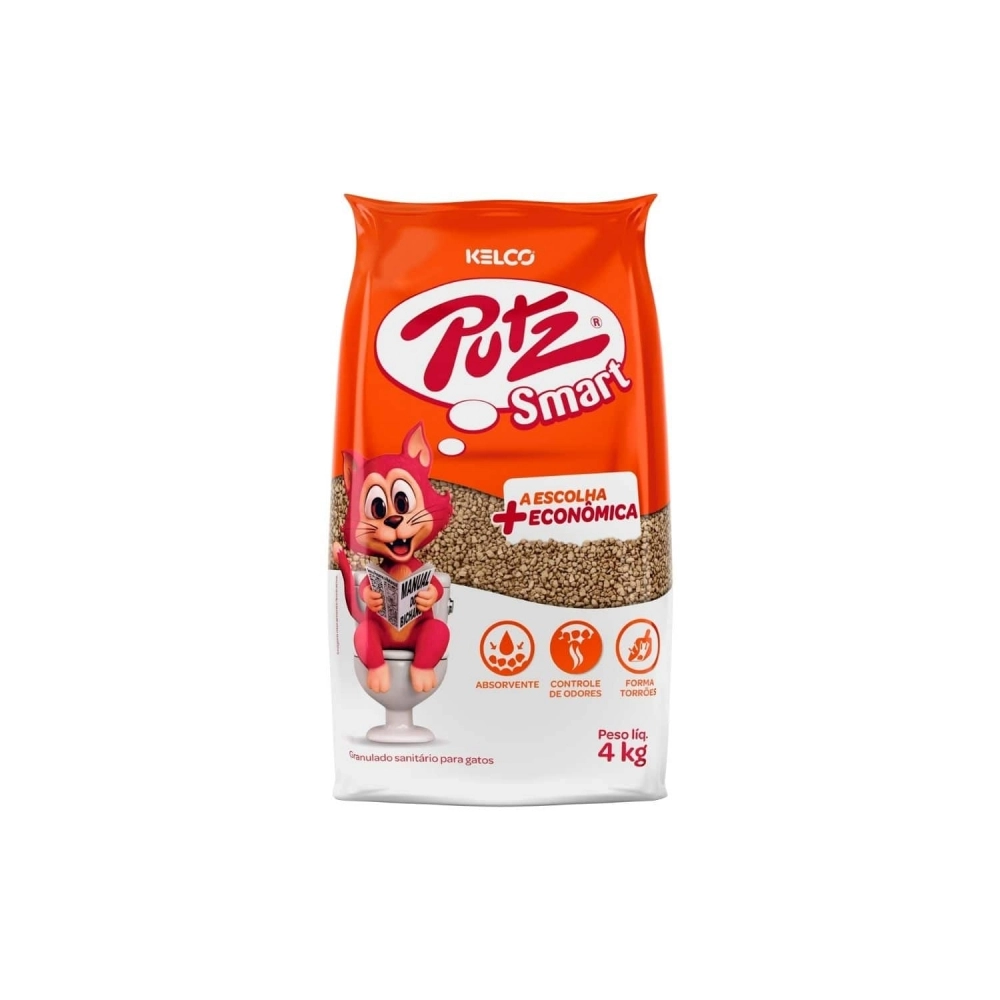 Areia Higiênica Putz Smart para Gatos 4 Kg