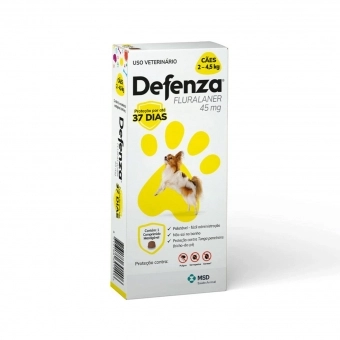 Defenza 45mg Antipulgas e Carrapatos para Cães de 2 a 4,5kg