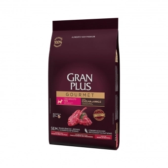 Ração Gran Plus Gourmet Cães Adultos Mini Sabor Ovelha e Arroz