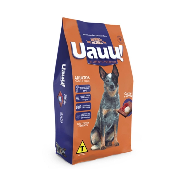 Ração DogChoni Uauu Cães Adultos Sabor Carne e Arroz