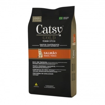 Ração Catsy Gold Gato Castrado Adulto Sabor Salmão 10,1 Kg