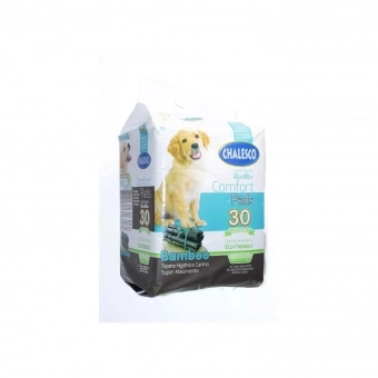 Tapete Higiênico Chalesco Confort Bamboo 80x60cm para cães com 30 un