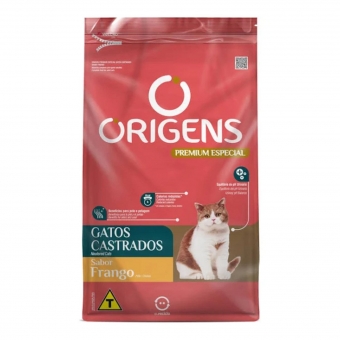 Ração Origens Gatos Castrados Sabor Frango 10,1 Kg
