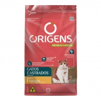 Ração Origens Gatos Castrados Sabor Frango 10,1 Kg