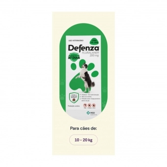 Defenza 200mg Antipulgas e Carrapatos para Cães de 10 a 20kg