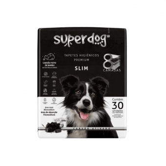 Tapete Higiênico Super Dog Premium Slim Carvão Ativado com 30 un