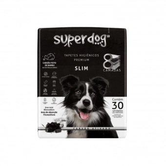 Tapete Higiênico Super Dog Premium Slim Carvão Ativado com 30 un