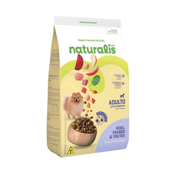 Ração Naturalis Cães Adultos Porte Peq. Peru/Fran