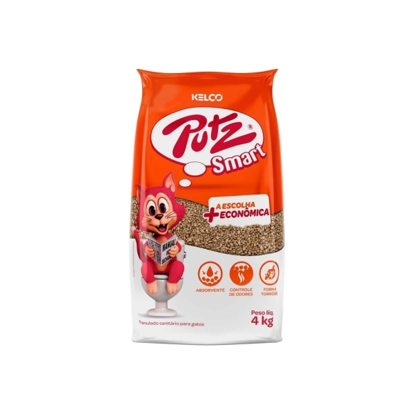 Areia Higiênica Putz Smart para Gatos 4 Kg