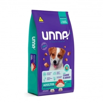 Ração Unna Cães Adultos Pequeno Porte Sabor Carne e Arroz