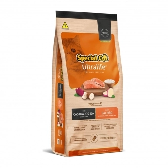 Ração Special Cat Ultralife Gatos Castrados Sênior 10+ Salmão