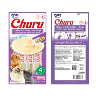Petisco Churu para Gatos Sabor Frango com Aroma de Camarão - 56 gramas