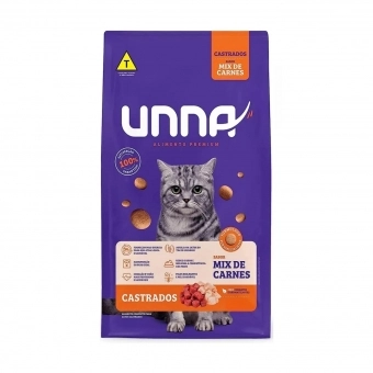 Ração Unna Gatos Castrados Adultos Sabor Mix de Carnes 10,1 Kg
