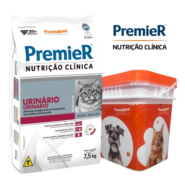 Ração Premier Urinario Para Gatos 7,5kg+Ganhe Balde Grátis