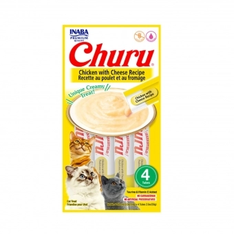 Petisco Churu para Gatos Sabor Frango com Queijo - 56 gramas