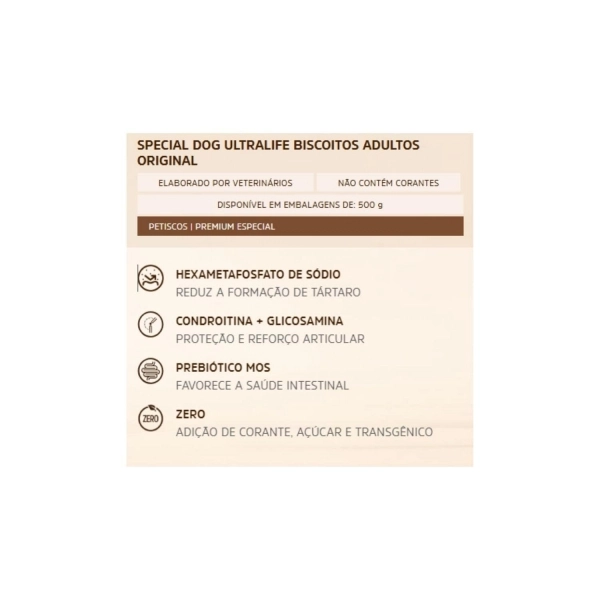 Biscoito Special Dog Cães Adultos Original Aveia e Mel 500 g