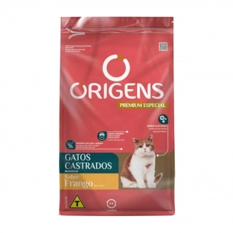 Ração Origens Gatos Castrados Sabor Frango 10,1 Kg